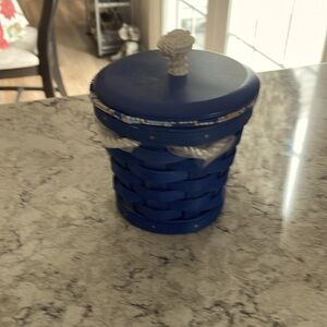 Longabergerwr Blue Basket With Lid. New.